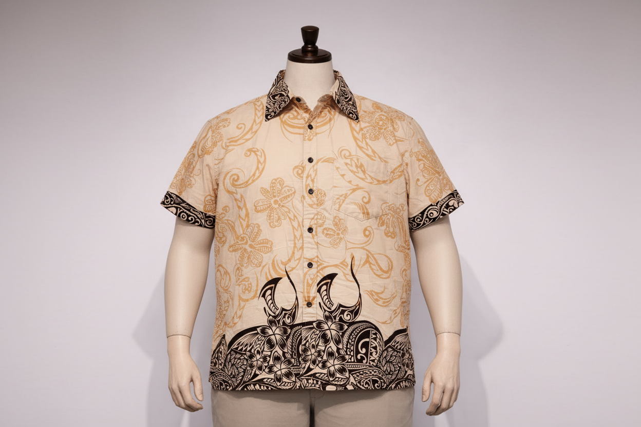 Chemise beige tapa noir