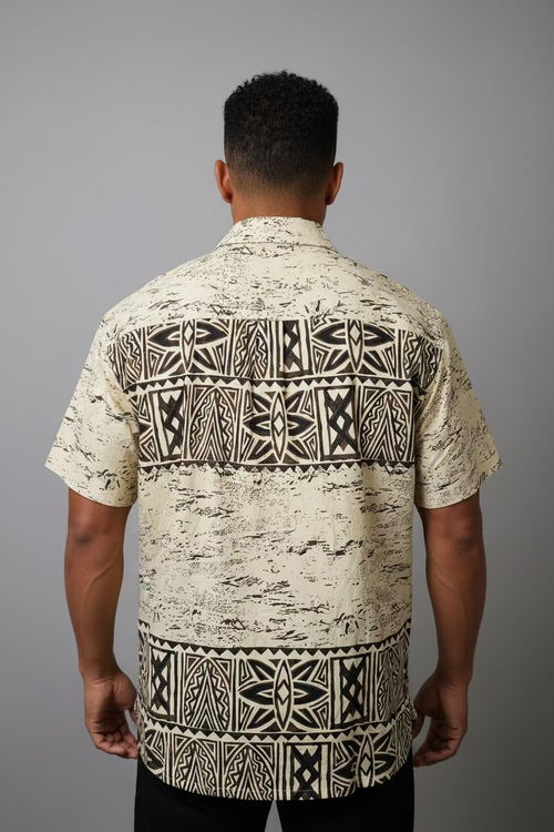 Chemise beige tapa marron