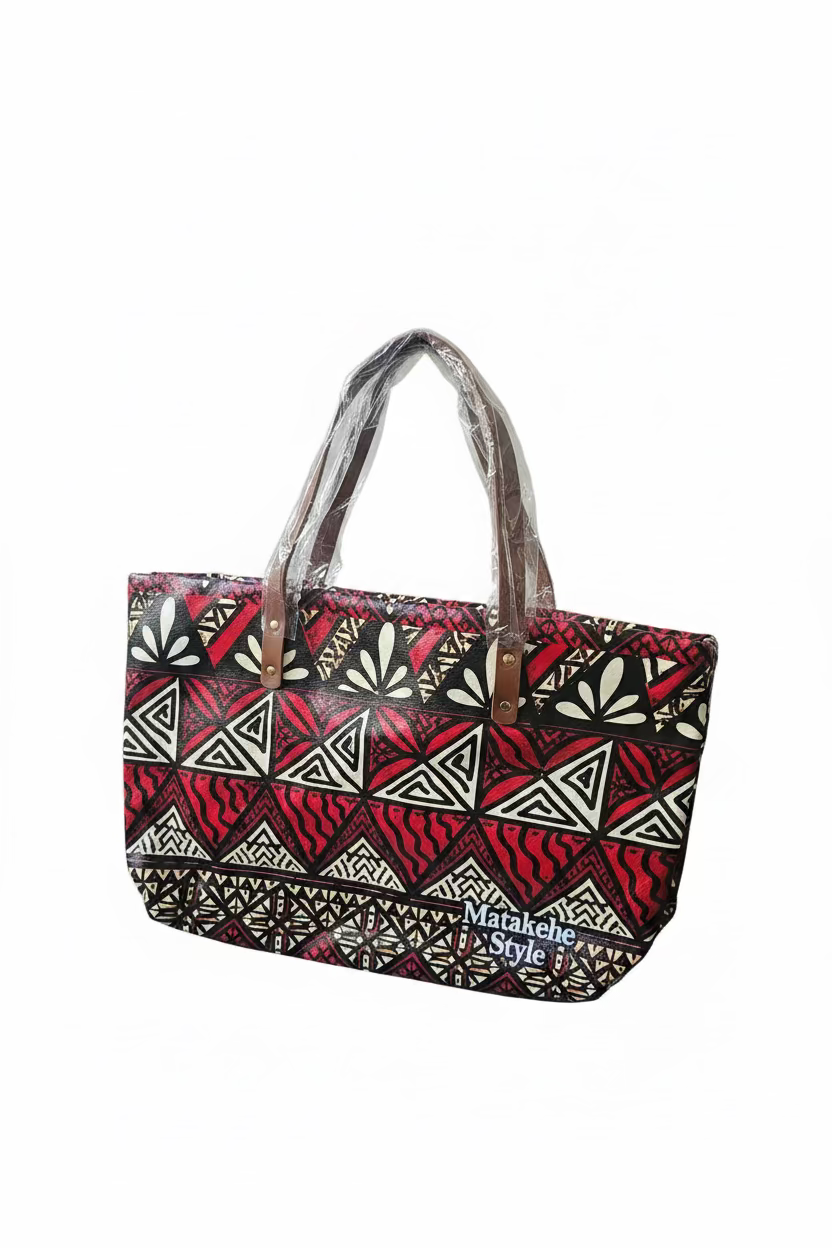 Sac a main rigide motif tapa