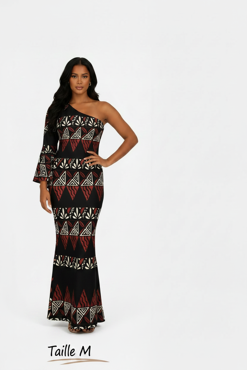 Robe noire bande tapa