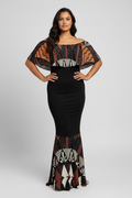 Robe longue tapa uni noire