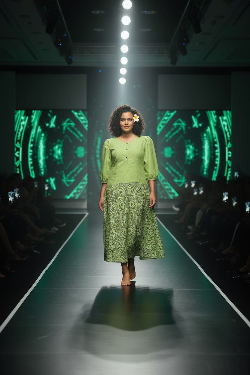 Robe verte uni & tapa