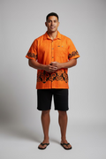 Chemise orange tapa noir