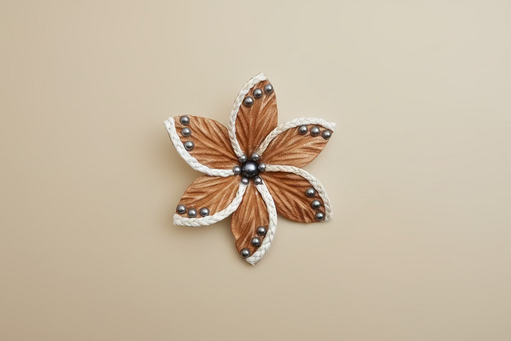 Tekiteki marron kafa 3 perles & centre