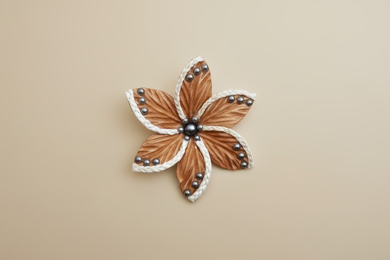 Tekiteki marron kafa 3 perles & centre