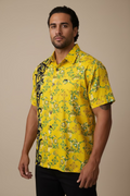 Chemise jaune tapa noir