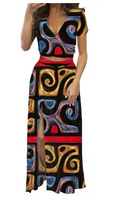 Ensemble haut et jupe noir et rouge