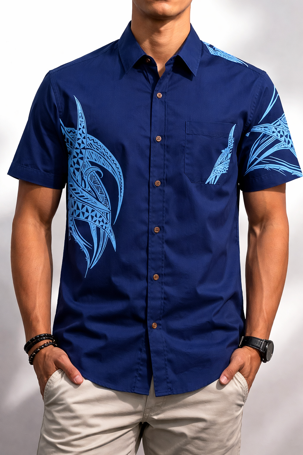 Chemise bleue tapa bleu