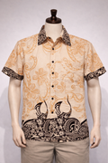 Chemise beige tapa noir