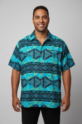 Chemise bleue tapa noir