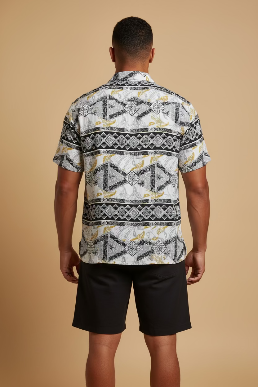 Chemise blanche tapa noir