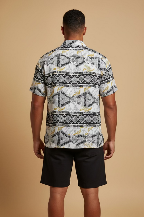 Chemise blanche tapa noir