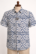 Chemise tapa bleu et blanche