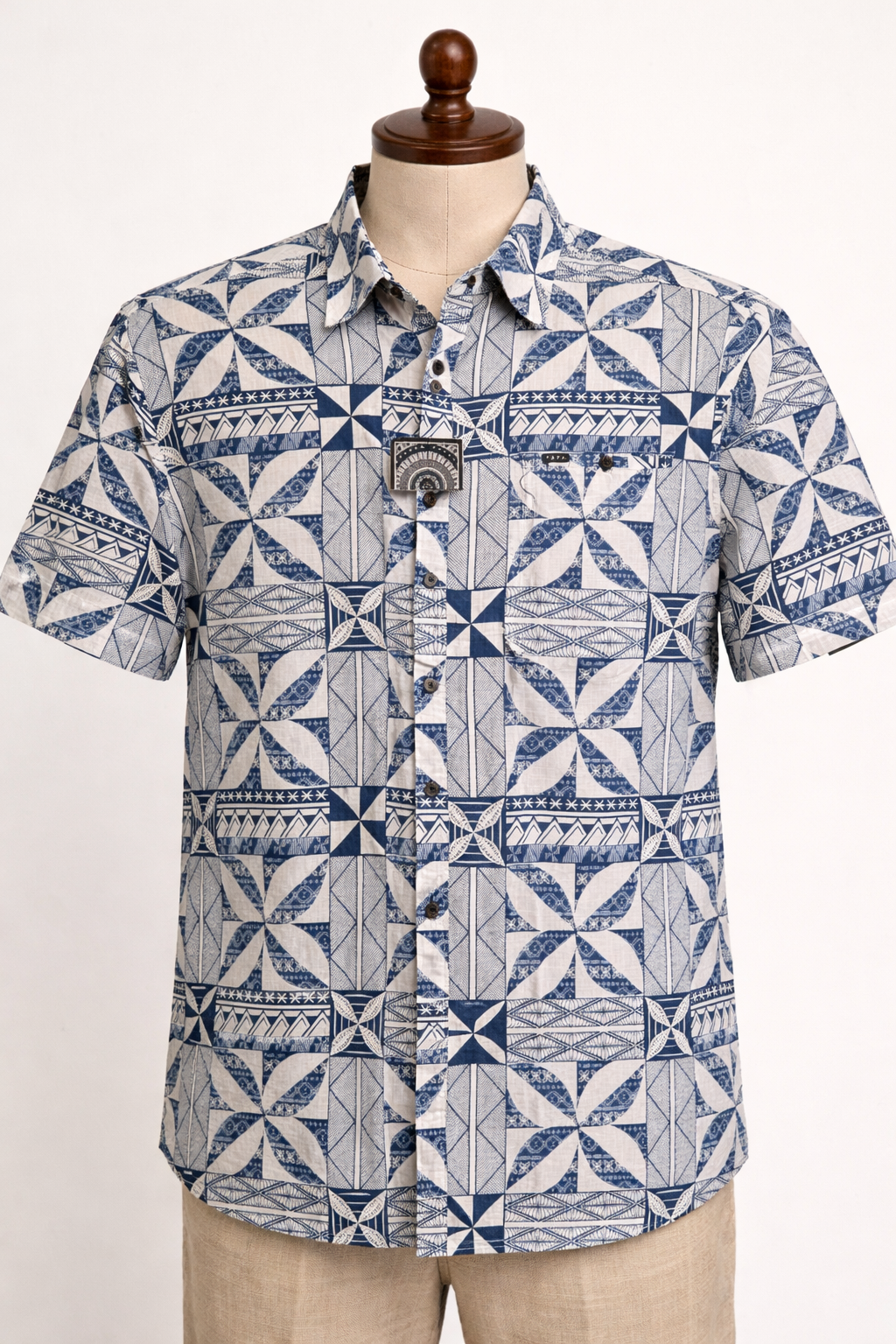 Chemise tapa bleu et blanche