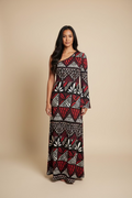 Robe tapa noire et rouge