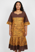 Robe jaune & marron