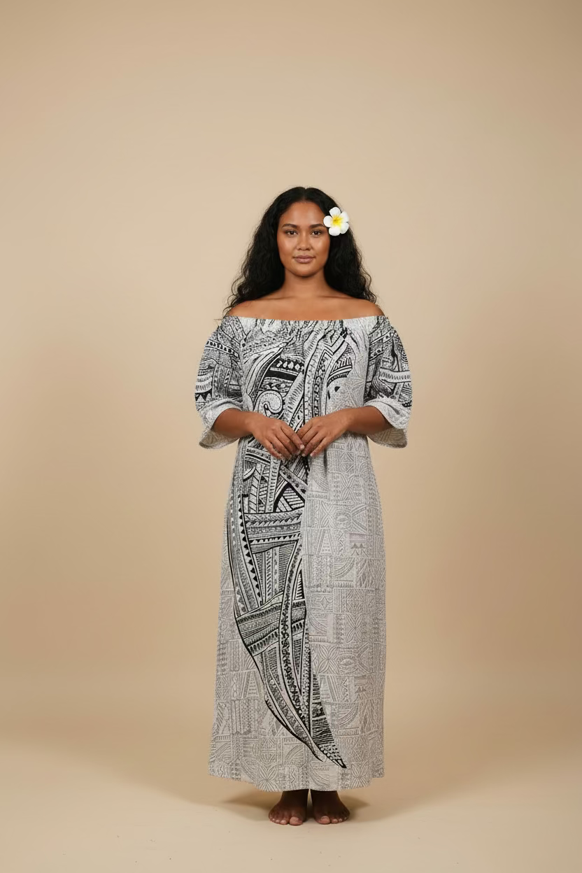 Robe blanche tribal